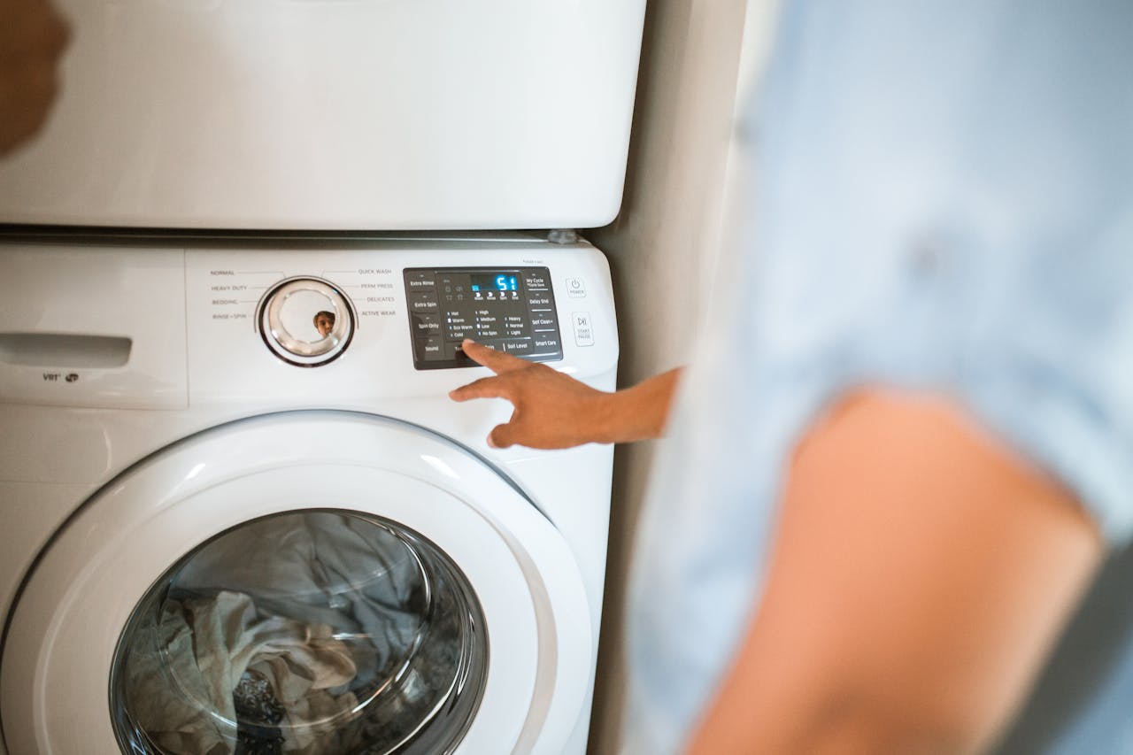 Person Using Washing Machine